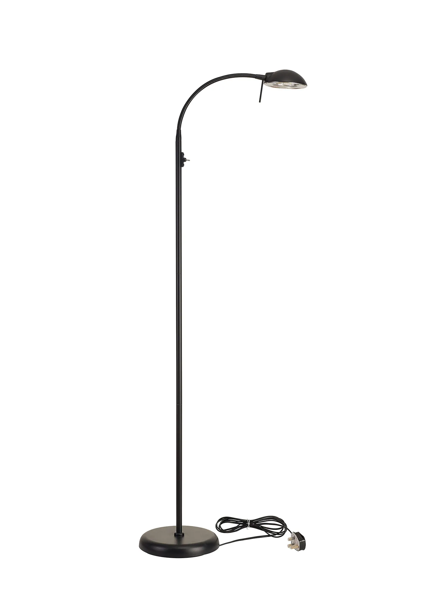 Bamberg 140cm Switched Floor Lamp 1 Light Satin Black D0795  Deco Bamberg